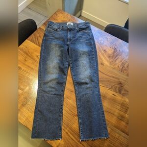 Paige - Jacqueline Straight Jeans Raw Hems | Florence Dark Blue | Size 27